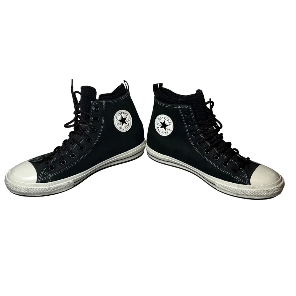Converse All‎ Star Leather High Top Sneakers Black Lunarion Mens 11.5 Wo 13.5 - Picture 3 of 7